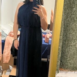Elegant Navy Blue Sleeveless Dress